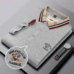 New Embroidered Solid Color Casual Polo Shirt