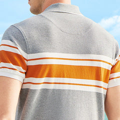 Men's Cotton Breathable Striped Polo Shirt