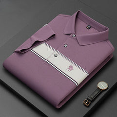 Men's Striped Cotton Embroidered POLO Shirt