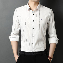 Men's Cotton Striped No Iron Wrinkle Resistant Shirt
