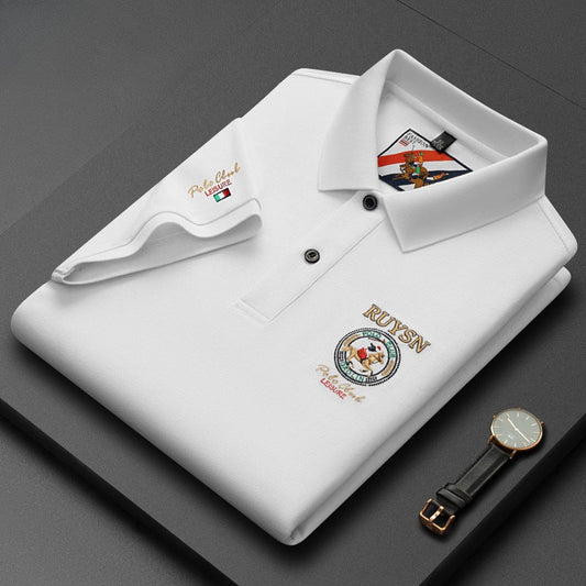 Men's Business Embroidered Lapel POLO Shirt