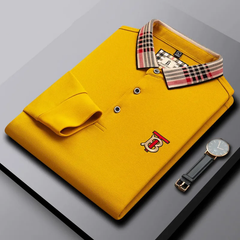 Plaid collar polo shirt