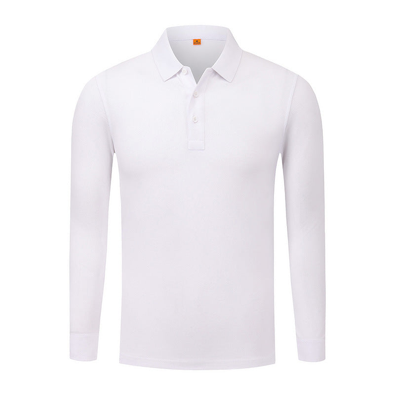 Men's Cotton Long-sleeved Lapel Polo Shirt
