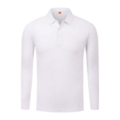 Men's Cotton Long-sleeved Lapel Polo Shirt