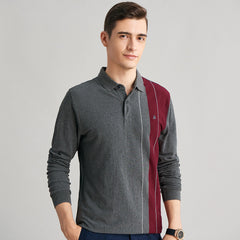 2002 new embroidered striped polo shirt