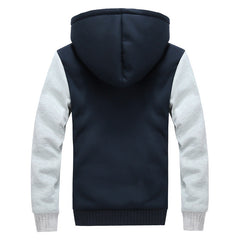 Winter New Solid Fleece Zip Hoodie