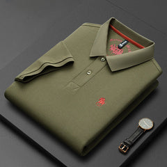 Men's Business Casual Embroidered Polo Shirt