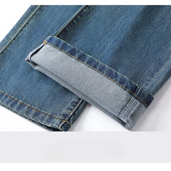 Men's Loose Mulberry Silk Soft High-end Business Stretch Straight Jeans