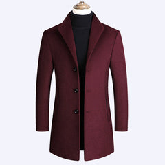 Winter Solid Color Casual Woolen Coat