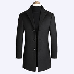 Winter Solid Color Casual Woolen Coat