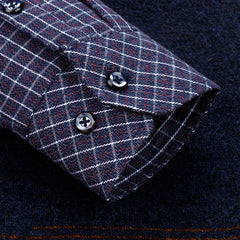 Men's Casual Pullover Plus Velvet Thickened Warm Long-sleeved Fake Two-piece Shirt