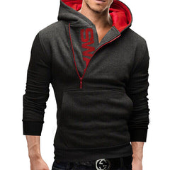 Side Zip Contrast Hoodie