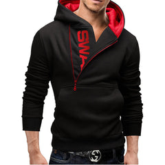 Side Zip Contrast Hoodie