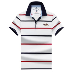 2024 New Striped Cotton Business Casual Polo Shirt