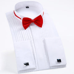 Solid Color French Cuff Button Shirt