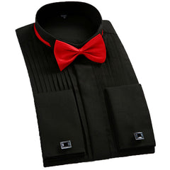 Solid Color French Cuff Button Shirt