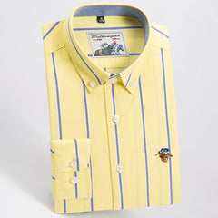 Men's Pure Cotton Business Casual Long-sleeved Striped Shirt