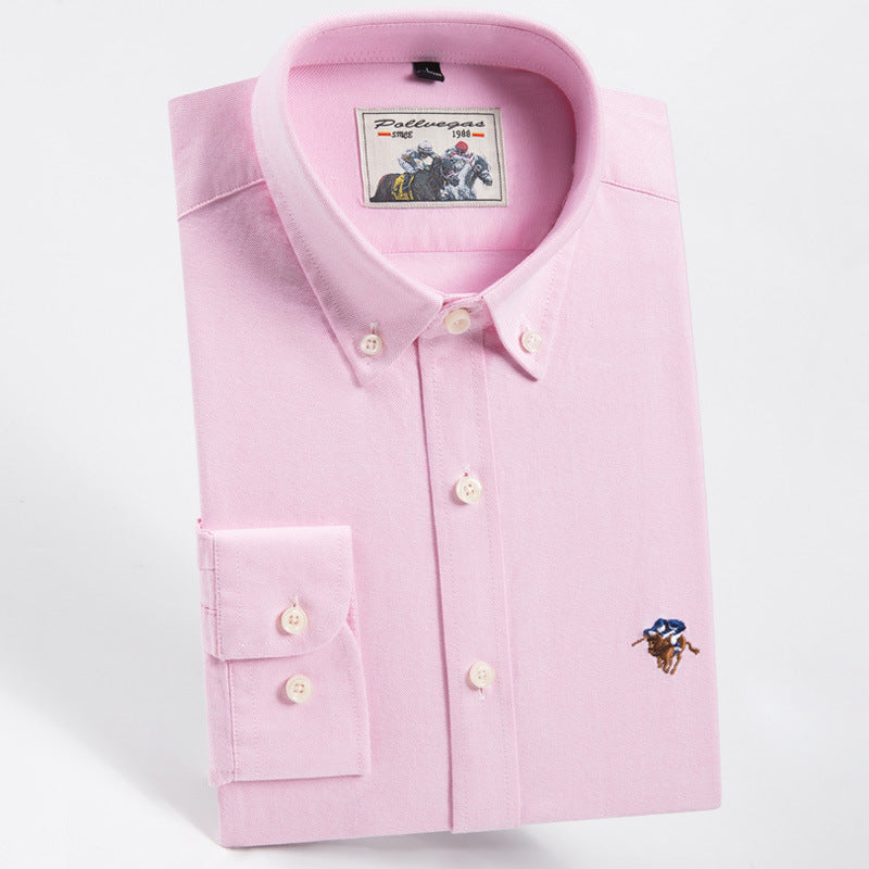 Men's Pure Cotton Business Casual Long-sleeved Striped Shirt