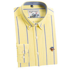 Men's Pure Cotton Business Casual Long-sleeved Striped Shirt