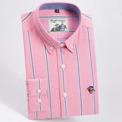 Men's Pure Cotton Business Casual Long-sleeved Striped Shirt