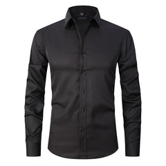 Men's Plus Size Elastic Non-iron Shirt