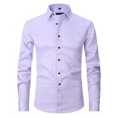 Men's Plus Size Elastic Non-iron Shirt