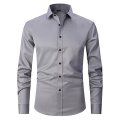 Men's Plus Size Elastic Non-iron Shirt