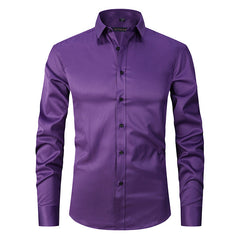 Men's Plus Size Elastic Non-iron Shirt
