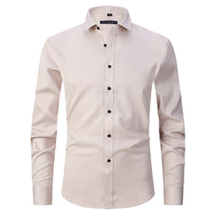 Men's Plus Size Elastic Non-iron Shirt