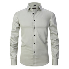 Men's Plus Size Elastic Non-iron Shirt