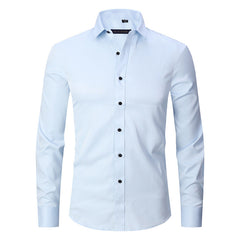 Men's Plus Size Elastic Non-iron Shirt