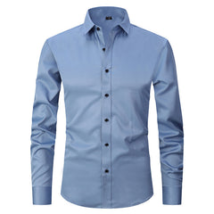 Men's Plus Size Elastic Non-iron Shirt
