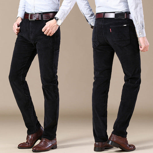 Straight slim stretch business casual trousers