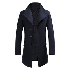 Men's Stand Collar Woolen Coat