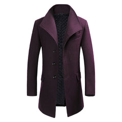 Men's Stand Collar Woolen Coat