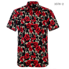 Summer Cotton Hawaiian Print Beach Shirt (21 Colors)