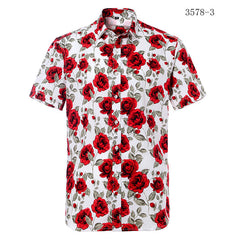 Summer Cotton Hawaiian Print Beach Shirt (21 Colors)