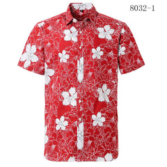 Summer Cotton Hawaiian Print Beach Shirt (21 Colors)