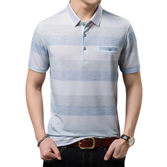 Striped Button Polo Shirt