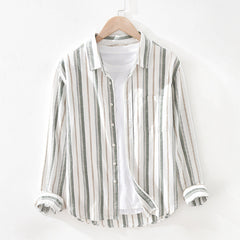 New Men's Striped Cotton Shirt