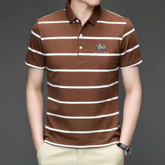 classic striped business casual polo