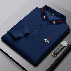 Men's business plus size embroidered polo shirt