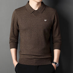 Men's winter warm lapel sweater