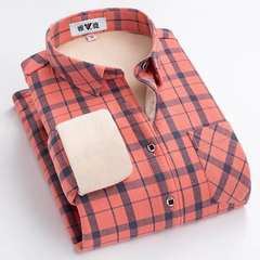 Plaid plus fleece shirt