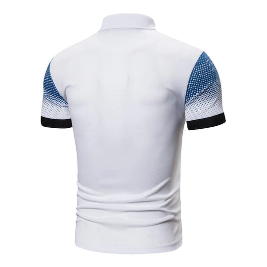 Halftone Dotted Pattern Polo Shirt