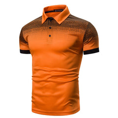 Halftone Dotted Pattern Polo Shirt