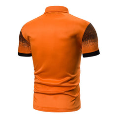 Halftone Dotted Pattern Polo Shirt