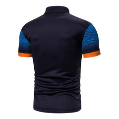 Halftone Dotted Pattern Polo Shirt