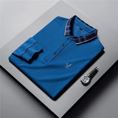 Elk embroidered cotton knit polo shirt [4 colors]