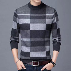 Men's Warm Check Cashmere Sweater [9 Colors]
